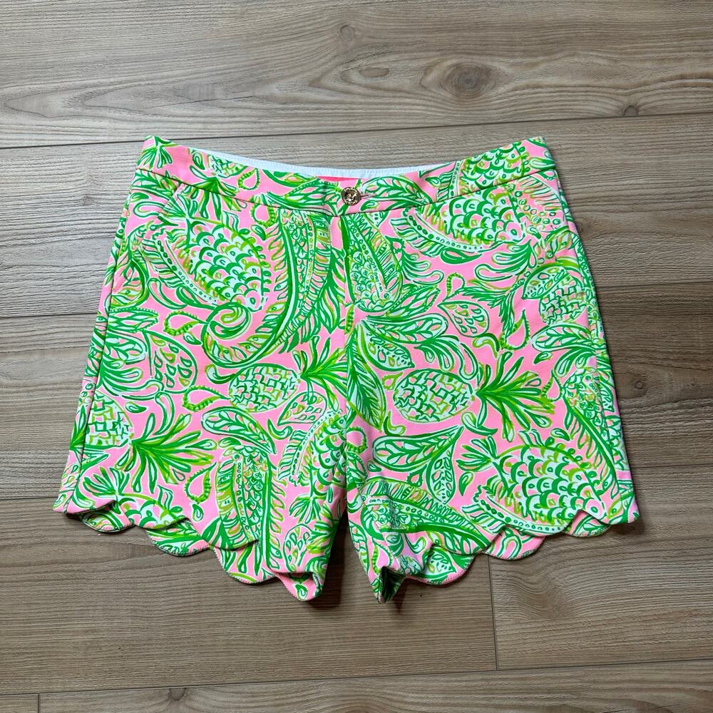 Lilly Pulitzer Darci Scalloped Shorts Mandevilla Baby Fins And Flippers Size 8